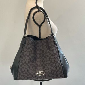 Authentic Coach tote shoulder bag, black, gray